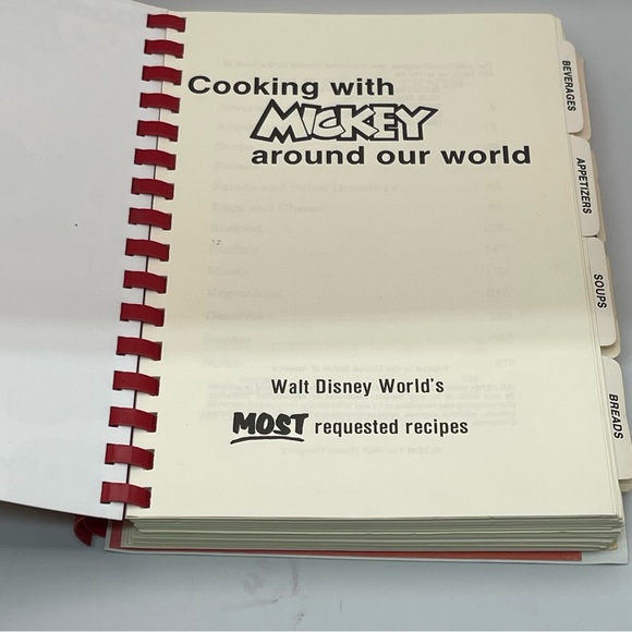 Vintage 1986 Disney Cooking With Mickey Spiral Cookbook Walt Disney World - Picture 5 of 8